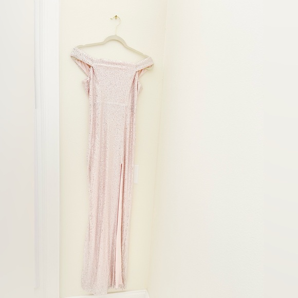 Light Pink Sequin Cocktail Dress — Prom, Wedding, Graduation - Picture 3 of 5